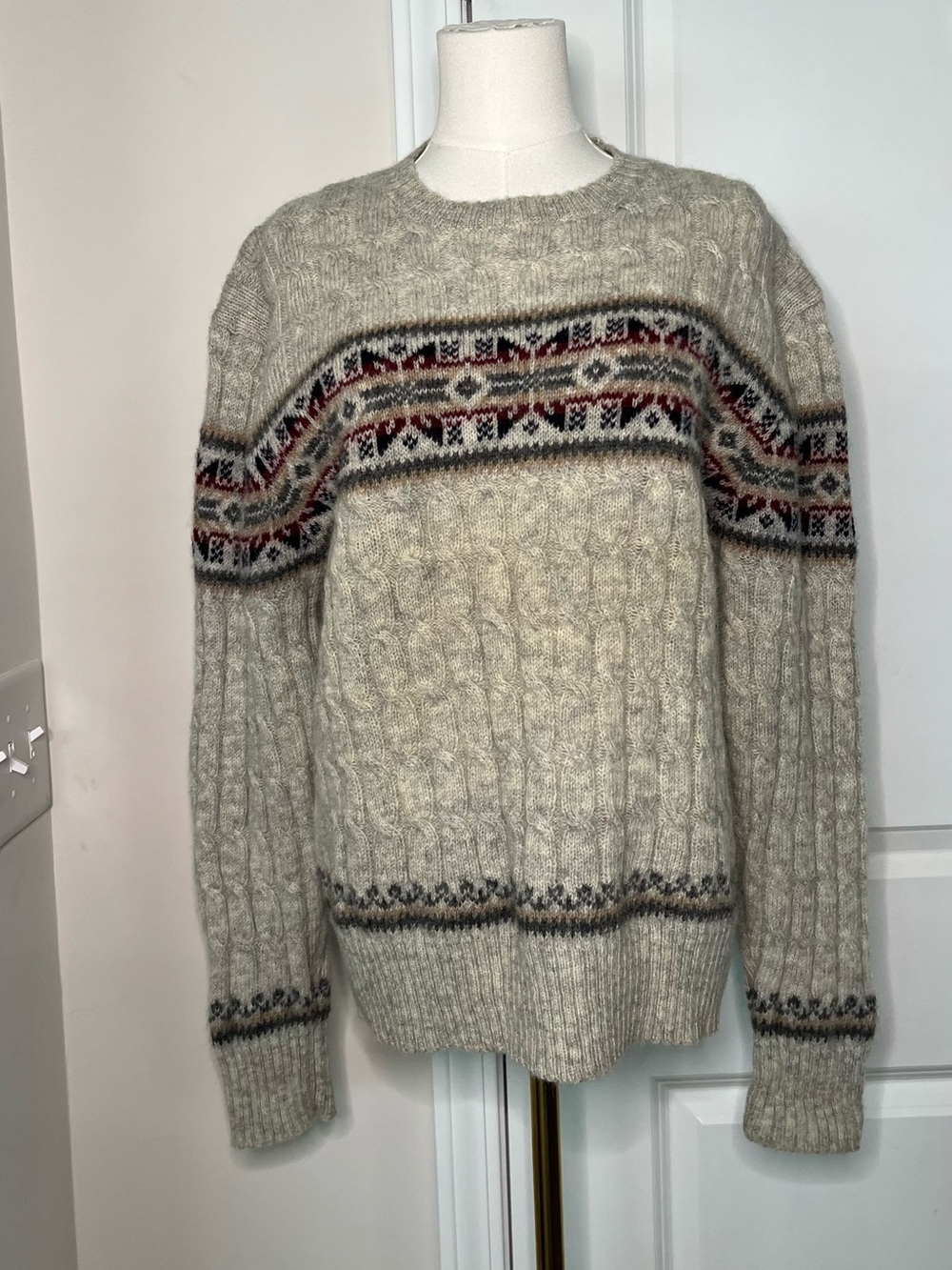 Vintage 90s Finalist Fisherman Sweater Textured Knit Pullover Casual Men’s Sz L